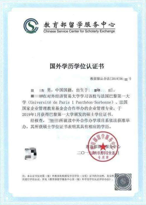 國外學歷學位認證書